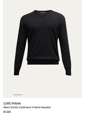Loro Piana Black Baby Cashmere V Neck
